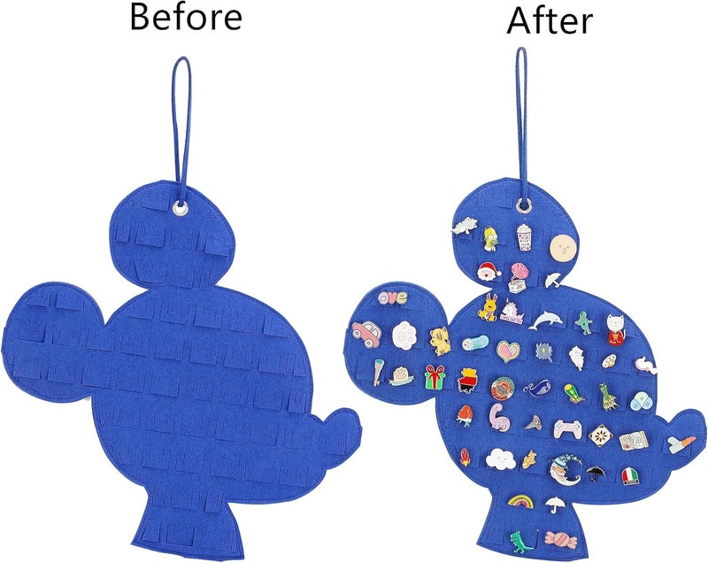 JOYMOMO Hanging Brooch Organizer - Enamel Pin Display, Cute Cartoon Shape Storage Holder for Brooch Pins (Blue-mouse) - Image 2